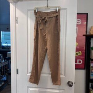American Eagle Tan Canvas Pants with Tie Belt